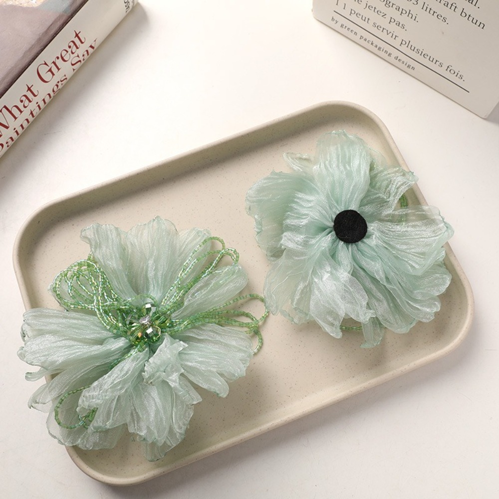 Crystal Mesh Fabric - Applicazione Floreale in Tessuto Organza con