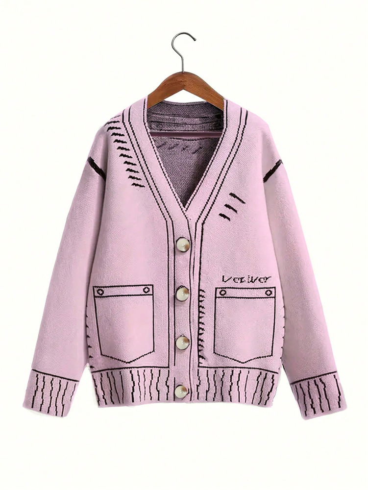 Embellish Knit - Cardigan abbottonato da donna taglie forti