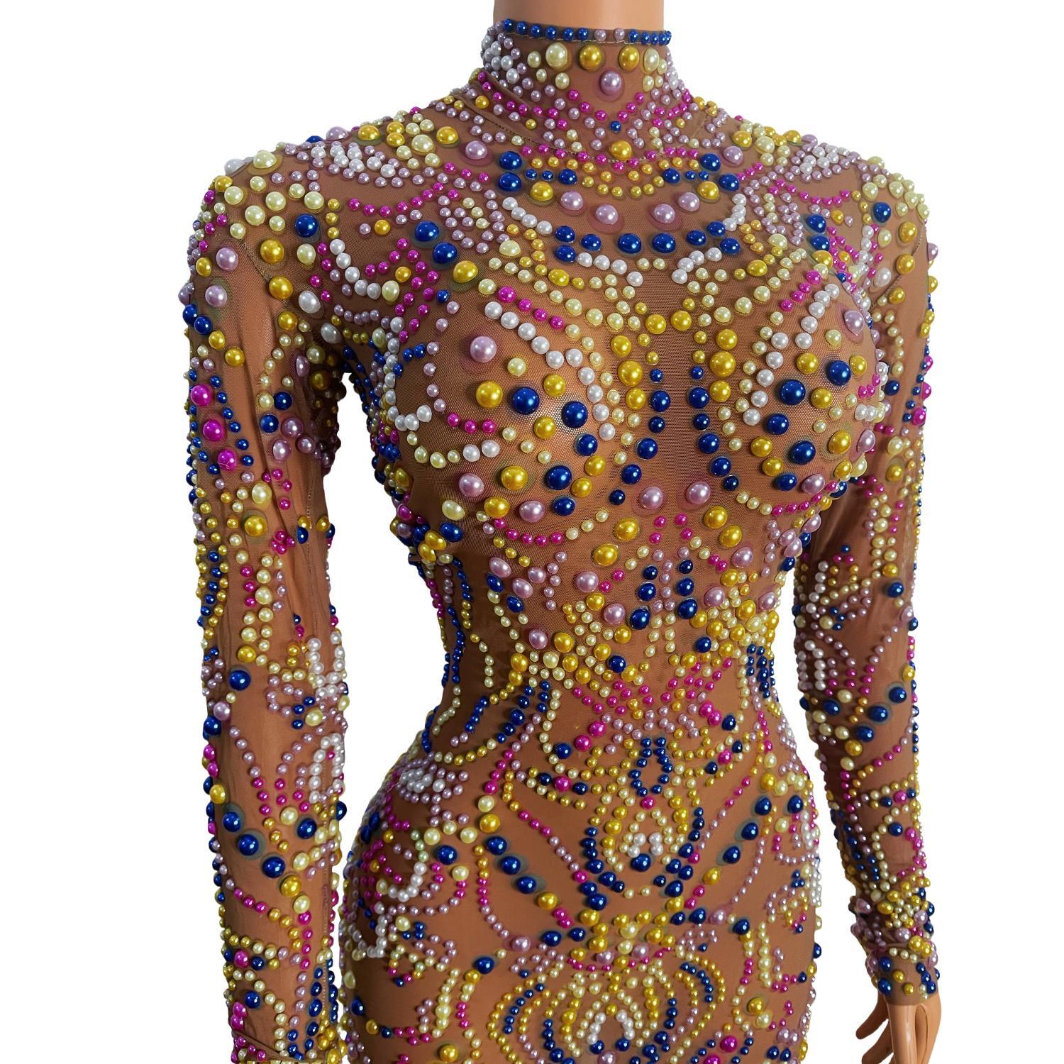 Embellish Knit - Abito da Donna Yeguang in Rete