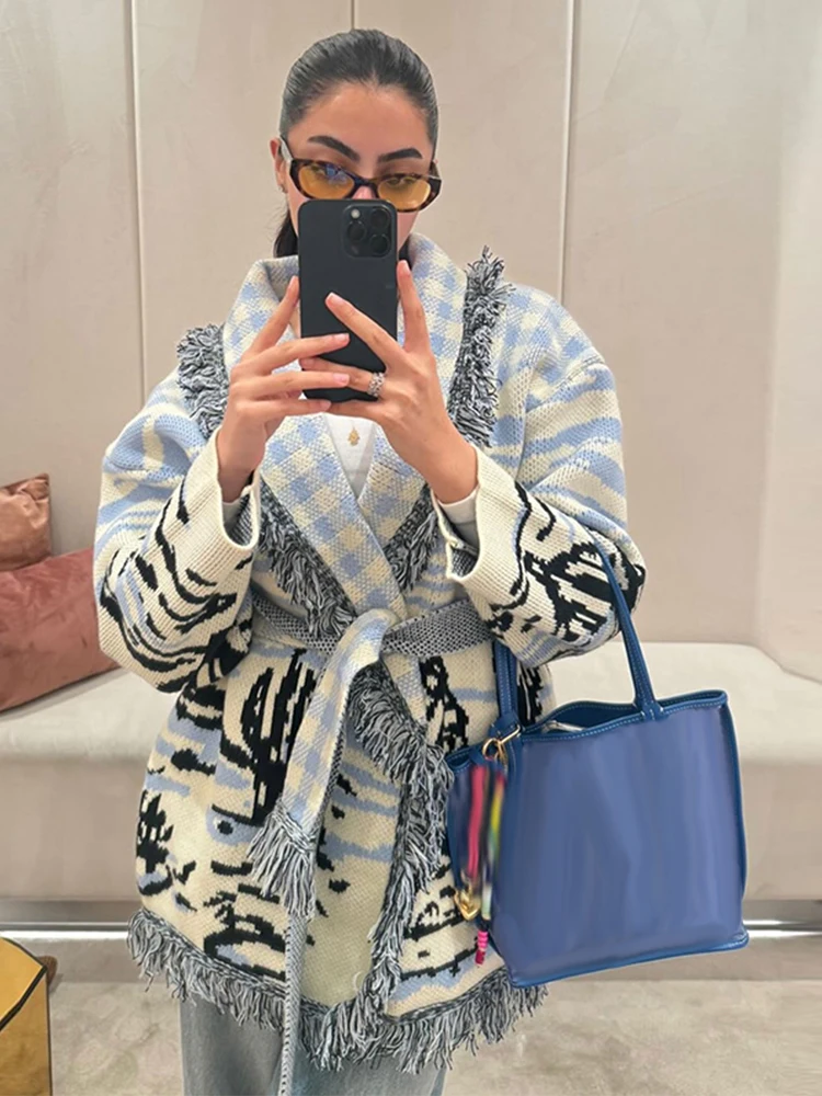Cardigan da donna in maglia st - Tassel Fringe Trim recensione e prezzo