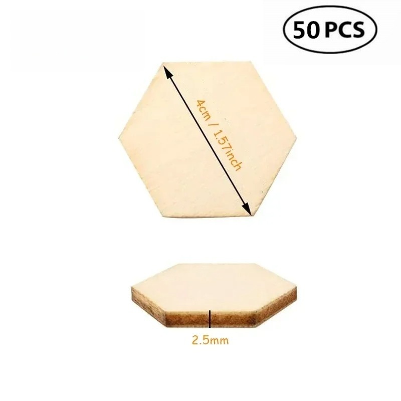 50 pezzi 4 cm pezzi esagonali  - Craft Embellishments recensione e prezzo