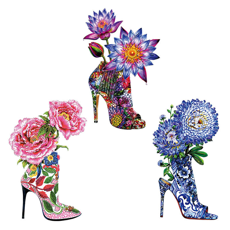 Tacchi alti fiori ferro sulla  - Applique Patch Flower recensione e prezzo